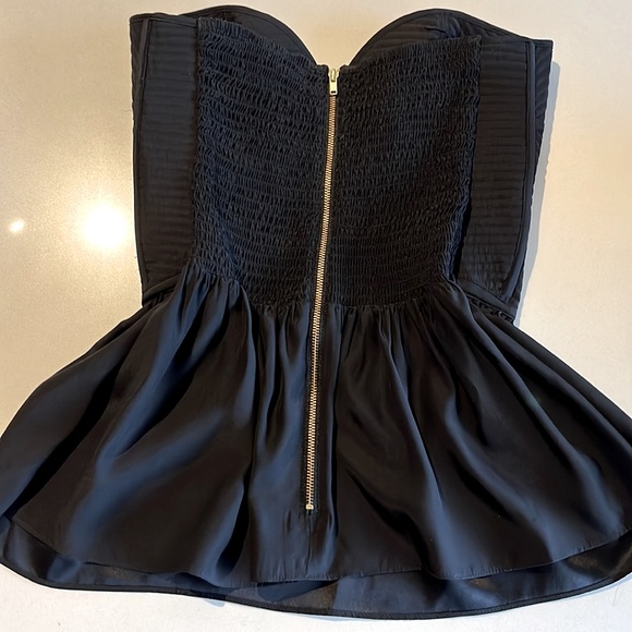 Parker Penelope silk peplum bustier top - Picture 6 of 9